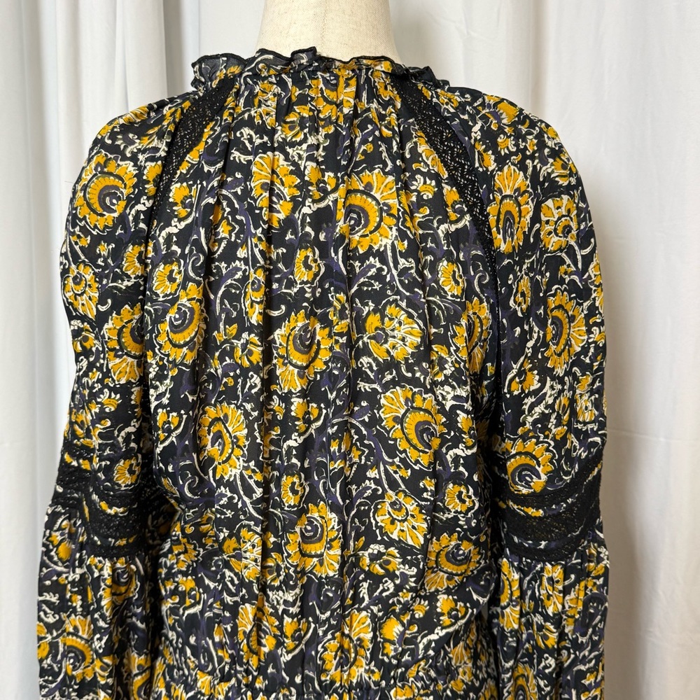 Veronica Beard Ida Silk Floral Mini Dress Ruffle Boho Womens 8 - Picture 11 of 15